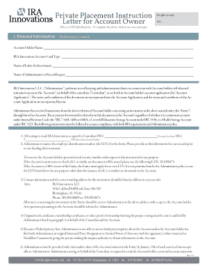 Private Placement Instruction Letter