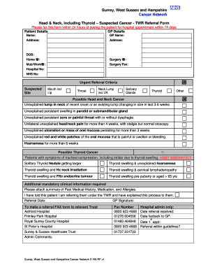 Head & Neck Cancer Referral Form