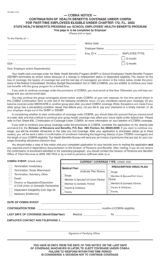COBRA Notice for Part-Time Employees