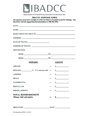Travel Expense Form