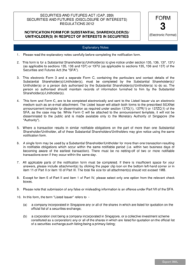 Singapore Substantial Shareholder Notification Form