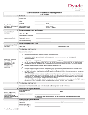 Overeenkomst betaald ouderschapsverlof