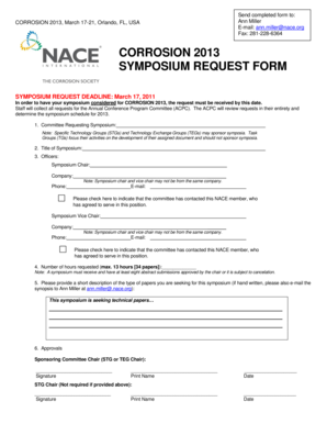 CORROSION 2013 SYMPOSIUM REQUEST FORM - events nace