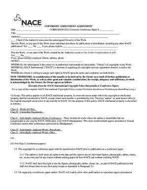 NACE Copyright Assignment Agreement