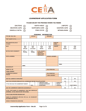 Learnership Application Form