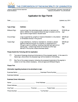 Investment property analysis spreadsheet - Application for Sign Permit-2014.doc - leamington