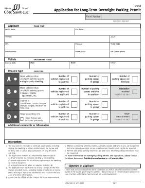 Long-Term Overnight Parking Permit Application