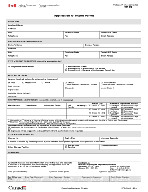 Application for Import Permit