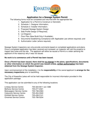 Application for a Sewage System Permit
