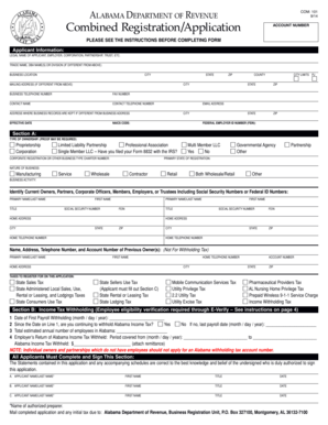 Alabama Combined Registration Application