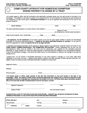 Georgia Homestead Exemption Affidavit