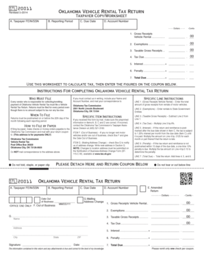 Oklahoma Vehicle Rental Tax Return