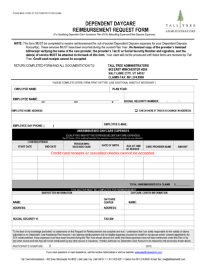 Dependent Daycare Reimbursement Request Form