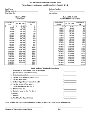 Louisiana Occupational License Tax Renewal Form