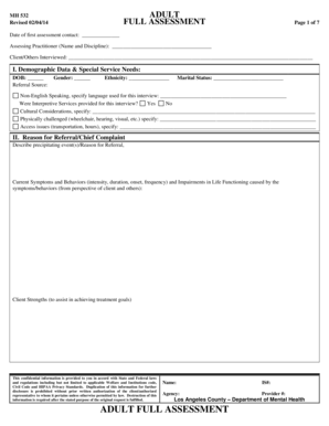 MH 532 Adult Full Assessment Form