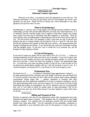 Psychotherapy Informed Consent Agreement