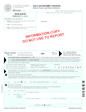 US Economic Census Form IN-51202