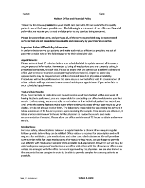 NuStart Office and Financial Policy Agreement