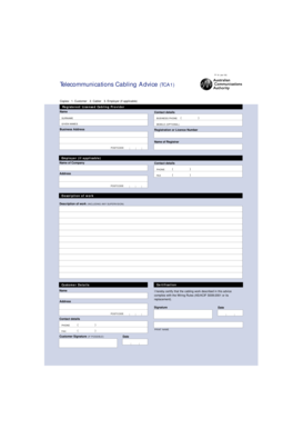 Telecommunications Cabling Advice Form