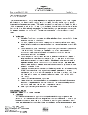 Michigan Do-Not-Resuscitate Order