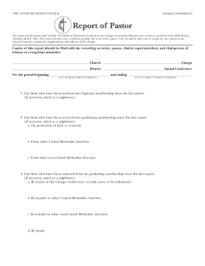 United Methodist Church Charge Conference Report
