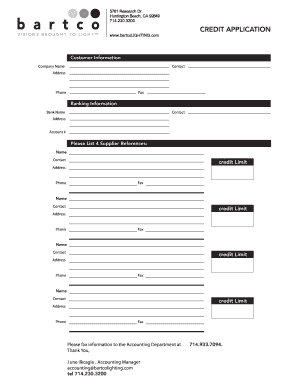 Credit Application Form