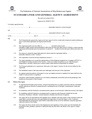 Standard Liner and General Agency Agreement