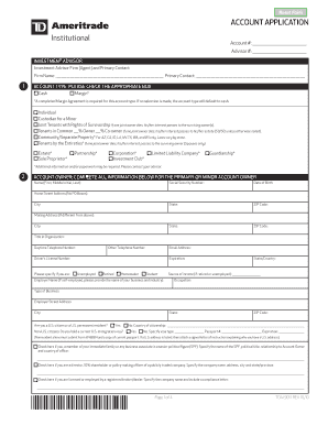 TD Ameritrade Account Application Form