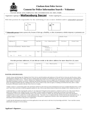 Police Information Search Consent Form