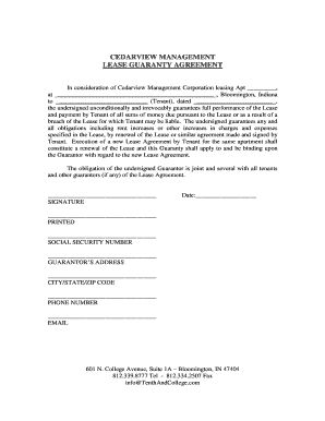 Lease Guaranty Agreement