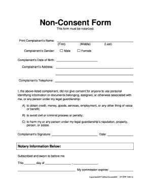 Non-Consent Form