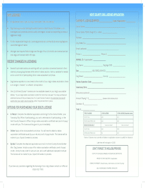 Kent County Dog License Application