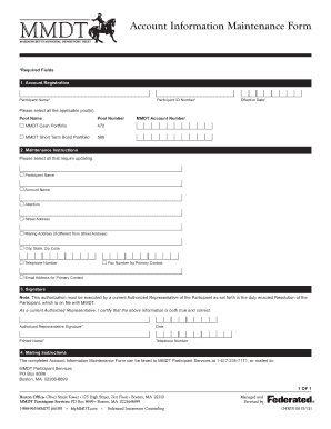 Account Information Maintenance Form