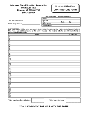 NEA-Fund Contributors Form