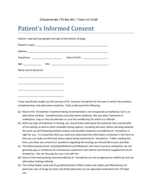 Patient Informed Consent Form