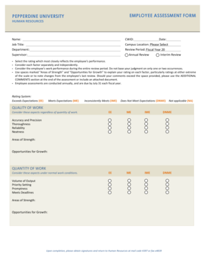Employee Assessment Form