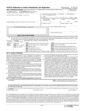 HUD/VA Addendum to Uniform Residential Loan Application