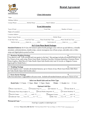 Photobooth Rental Agreement