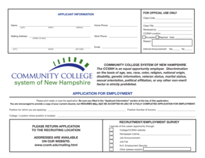CCSNH Application for Employment
