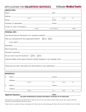 Volunteer Application Form