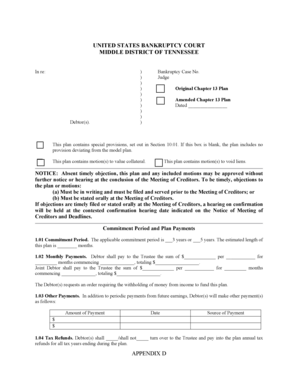Chapter 13 Bankruptcy Plan