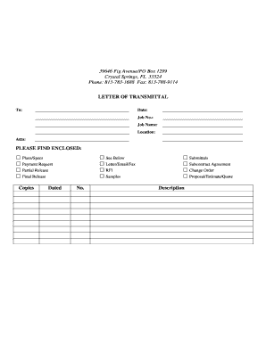 Letter of Transmittal