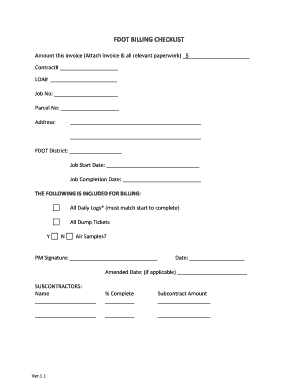 FDOT Billing Checklist
