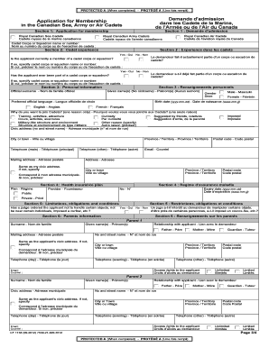 Canadian Cadets Membership Application