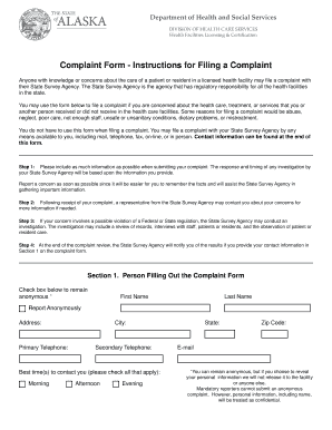 Health Facility Complaint Form
