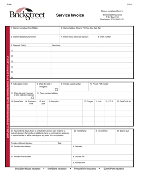 BrickStreet Insurance Service Invoice