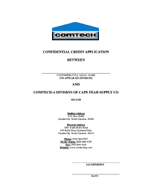 Confidential Credit Application