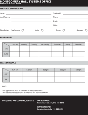 Work Study Application