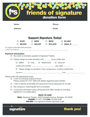 Signature Theatre Donation Form