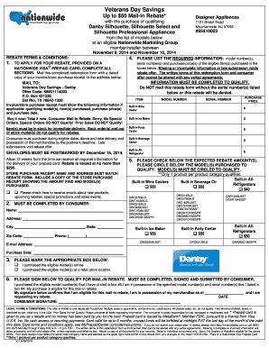 Veterans Day Appliance Rebate Form